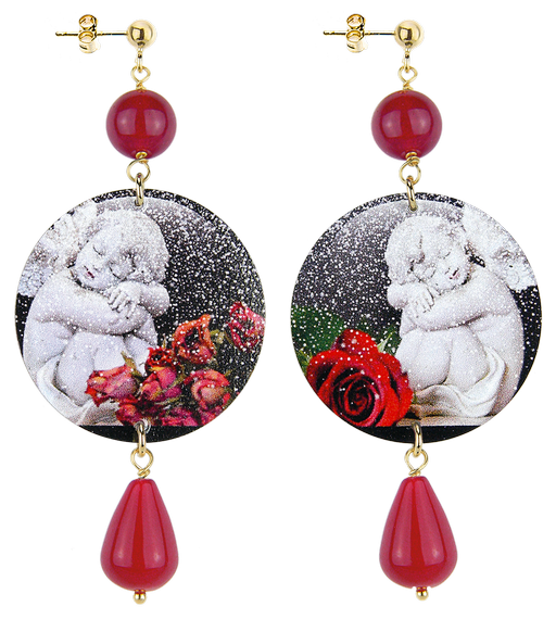 Orecchini Putto Classico Rubino - Lebole Maison