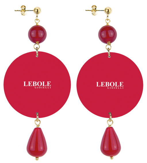 Orecchini Pitonato Classico Rubino - Lebole Maison