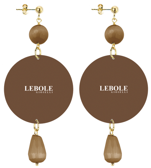 Orecchini Pitonato Classico Marrone - Lebole Maison
