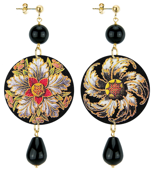 Orecchini Rosone Classico Nero - Lebole Maison