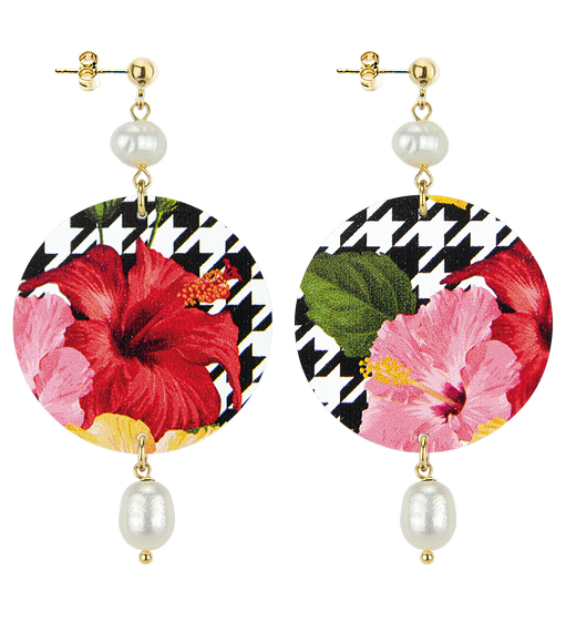 Orecchini Fiore Colorato Classico Perla - Lebole Maison