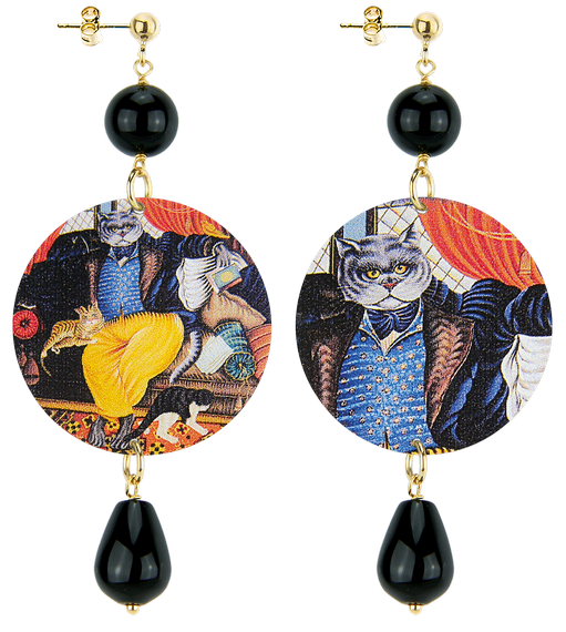 Orecchini Gatto Classico Nero - Lebole Maison