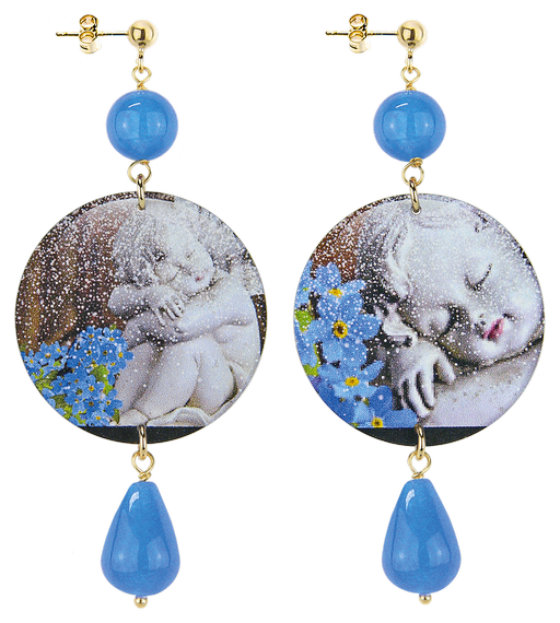 Orecchini Putto Classico Azzurro - Lebole Maison