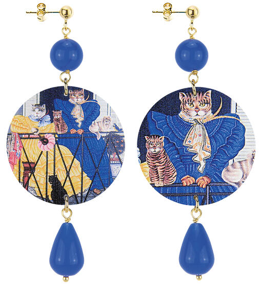 Orecchini Gatti Classico Blu - Lebole Maison