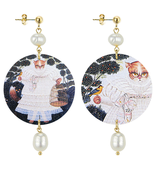 Orecchini Gatti Classico Perla - Lebole Maison