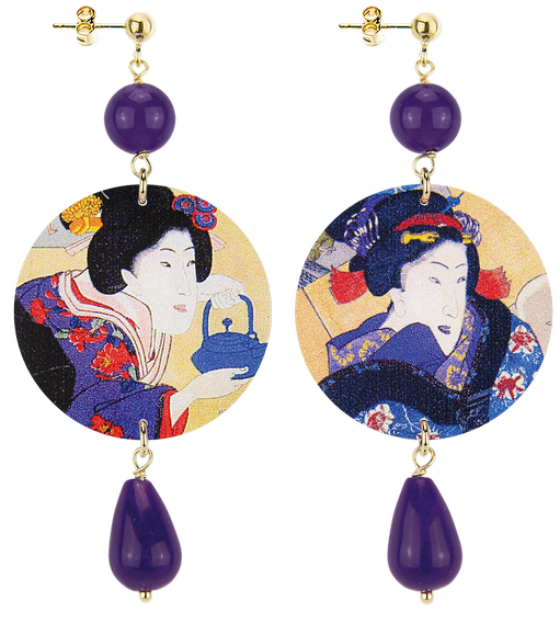 Orecchini Geisha Classico Viola - Lebole Maison