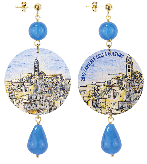 Orecchini Matera Classico Azzurro - Lebole Maison