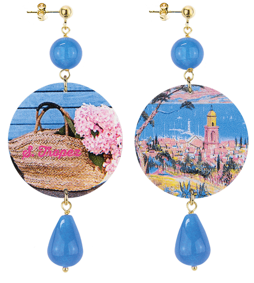 Orecchini Saint Tropez Classico Azzurro - Lebole Maison