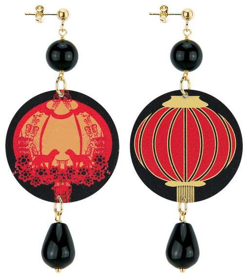 Orecchini Lanterna Classico Nero - Lebole Maison