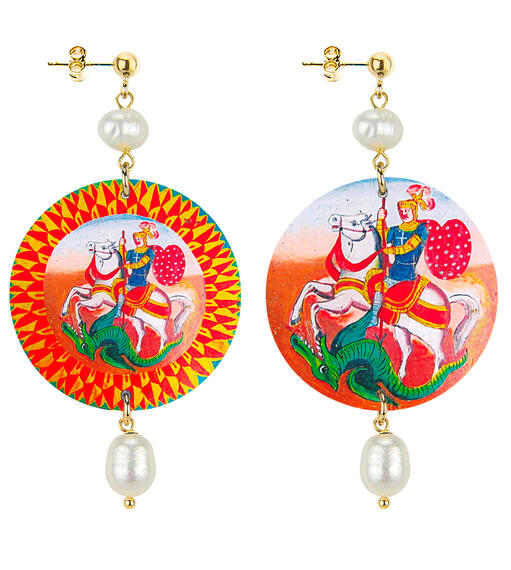 Orecchini Cavaliere Siciliano Classico Perla - Lebole Maison