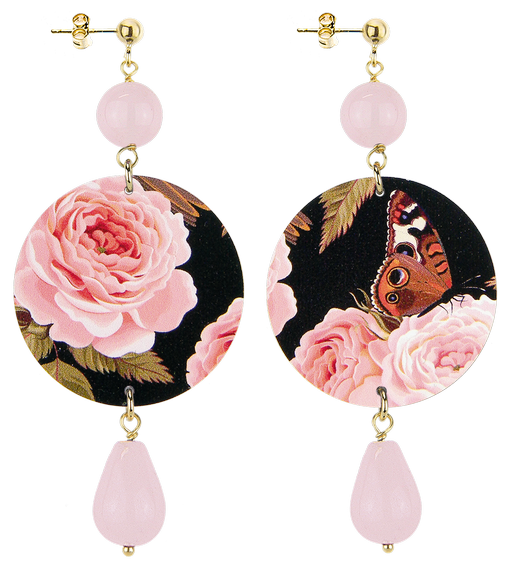 Orecchini Fiore Rosa Classico Rosa - Lebole Maison