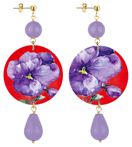 Orecchini Fiore Viola Classico Lilla - Lebole Maison
