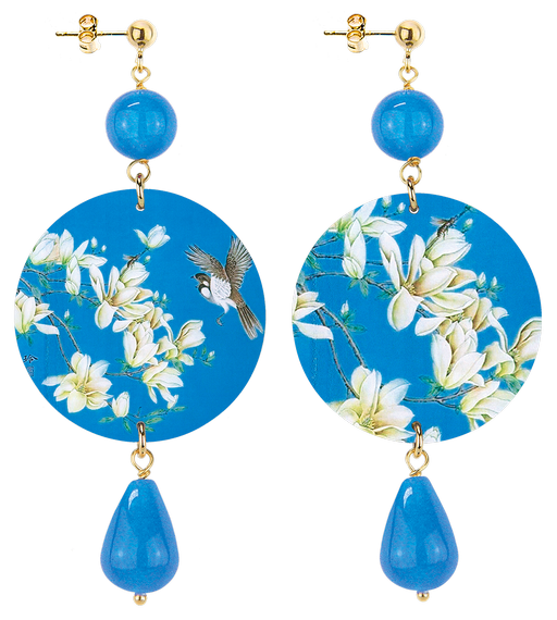 Orecchini Fiorellini Bianchi Classico Azzurro - Lebole Maison