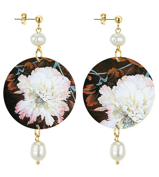 Orecchini Fiore Bianco Classico Perla - Lebole Maison