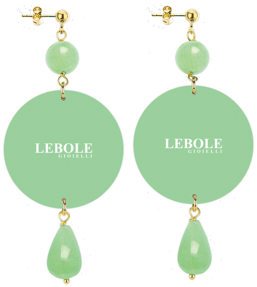 Orecchini Fiore Rosa Classico Verde Giada - Lebole Maison