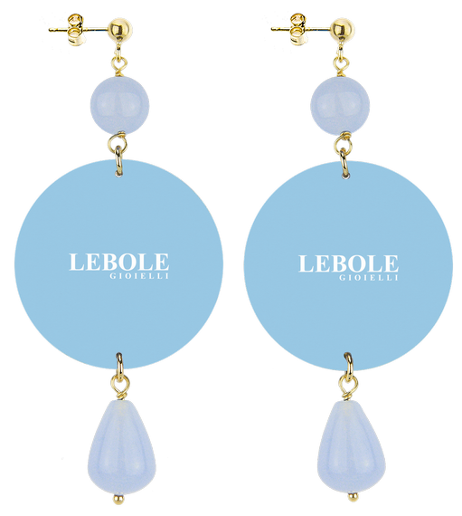 Orecchini Fiore Giallo Classico Celeste - Lebole Maison