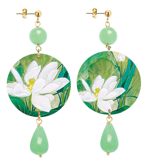 Orecchini Fiore Verde Classico Verde Giada - Lebole Maison