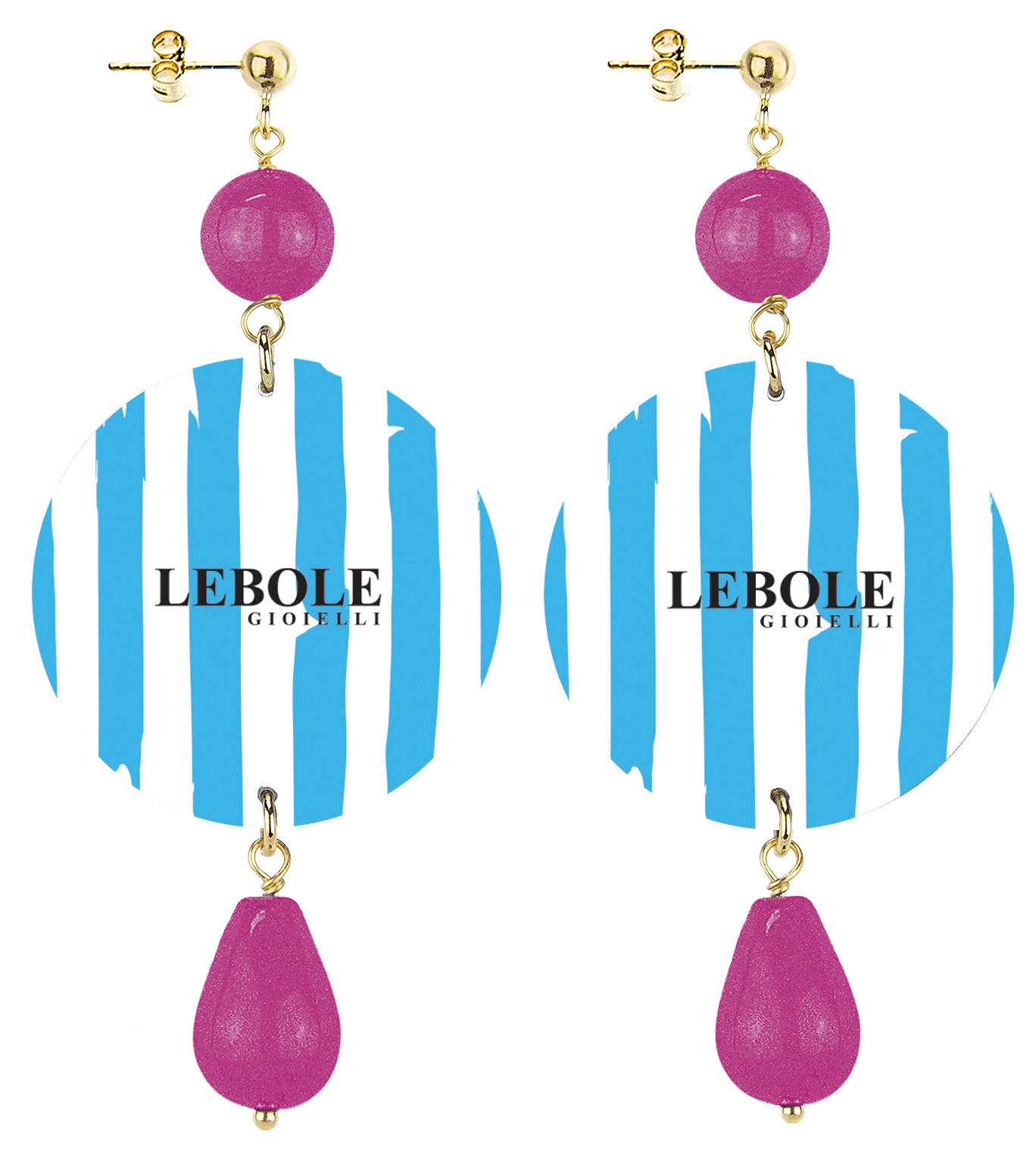 Orecchini Fiore Rosa Classico Fucsia - Lebole Maison