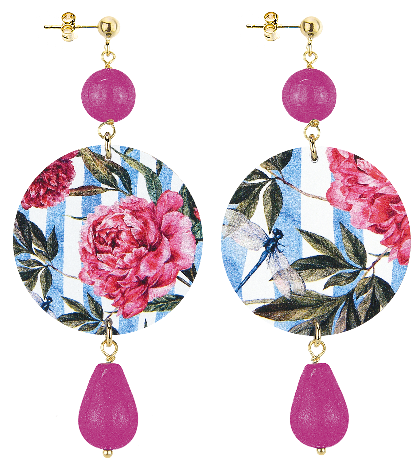 Orecchini Fiore Rosa Classico Fucsia - Lebole Maison