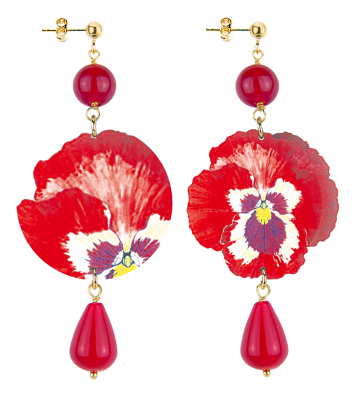 Orecchini Pans&egrave; Rossa Classico Rubino - Lebole Maison