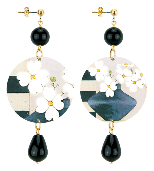 Orecchini Riga Bianca Classico Nero - Lebole Maison