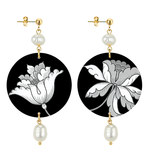 Orecchini Fiore Bianco Classico Perla - Lebole Maison