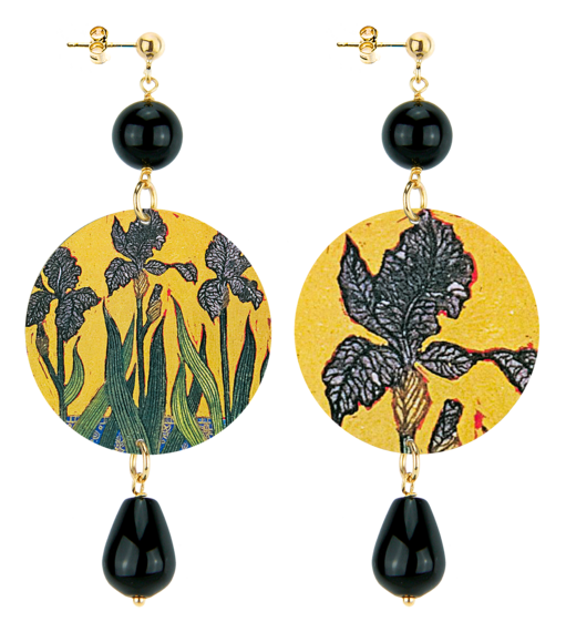 Orecchini Fiori Neri Classico Nero - Lebole Maison