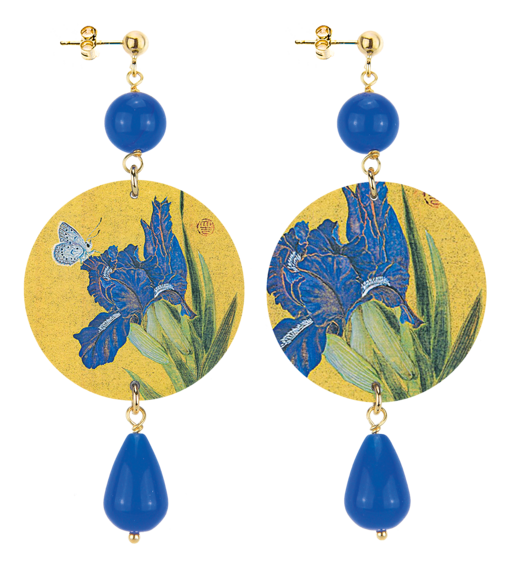 Orecchini Fiore Blu Classico Blu - Lebole Maison