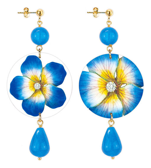 Orecchini Fiore Classico Azzurro - Lebole Maison