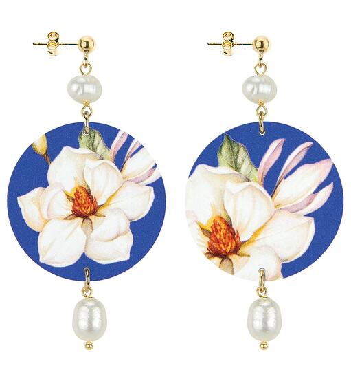 Orecchini Fiore Bianco Classico Perla - Lebole Maison