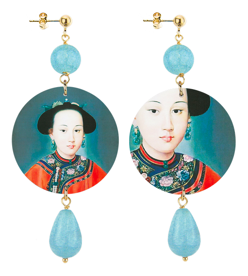 Orecchini Samurai Donna Classico Celeste Sfumato - Lebole Maison