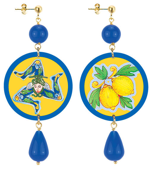 Orecchini Trinacria Classico Blu - Lebole Maison