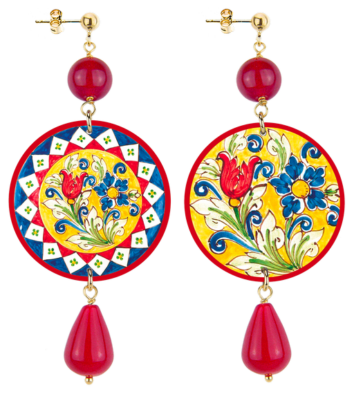 Orecchini Fiori Classico Rubino - Lebole Maison
