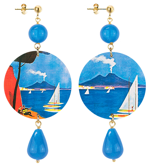 Orecchini Vesuvio Classico Azzurro - Lebole Maison
