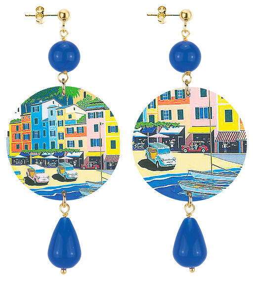 Orecchini Portofino Classico Blu - Lebole Maison