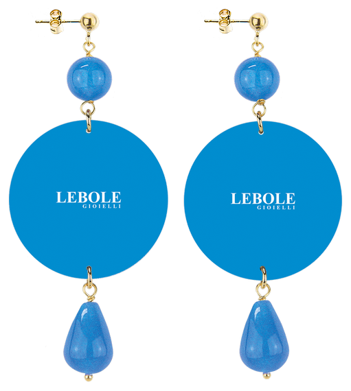 Orecchini Fiore Rosso Classico Azzurro - Lebole Maison