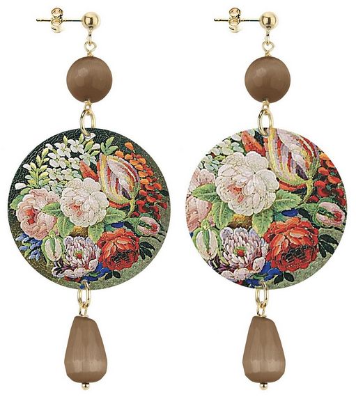 Orecchini Fiori Classico Marrone - Lebole Maison