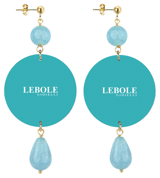 Orecchini Fiore Rosa Classico Celeste Sfumato - Lebole Maison