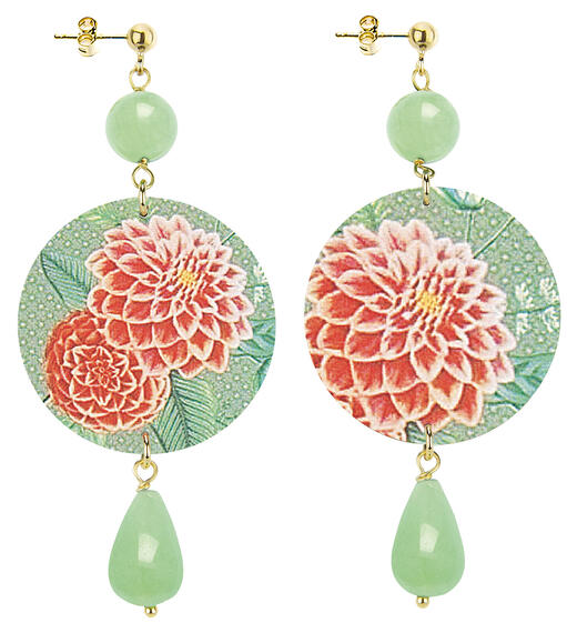 Orecchini Fiore Rubino Classico Verde Giada - Lebole Maison