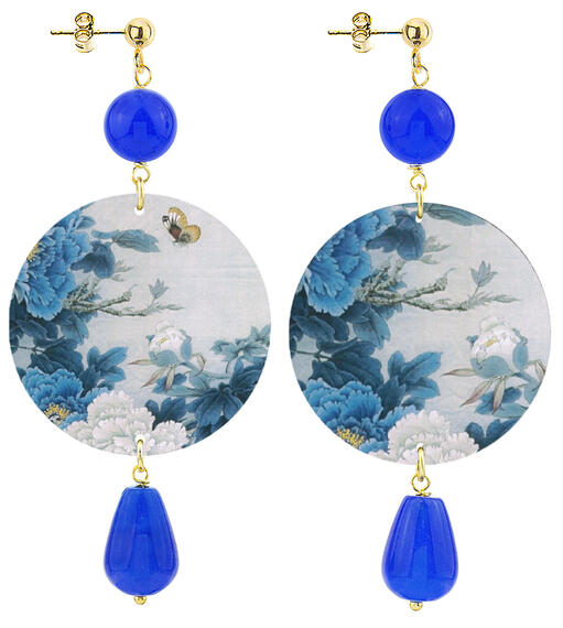 Orecchini Fiori Azzurri Classico Blu - Lebole Maison