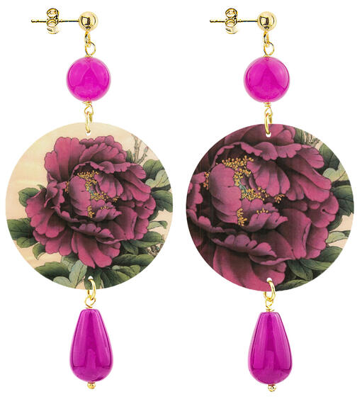 Orecchini Fiore Rosso Classico Fucsia - Lebole Maison