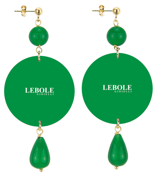 Orecchini Fiore Bianco Classico Verde - Lebole Maison