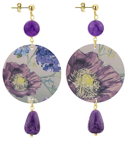 Orecchini Fiori Viola Classico Viola - Lebole Maison