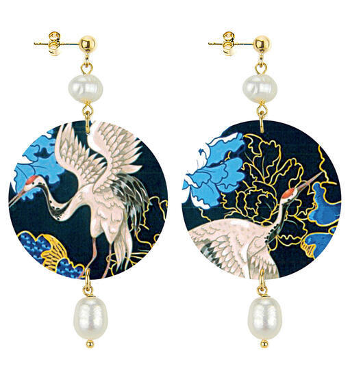 Orecchini Airone Bianco Classico Perla - Lebole Maison