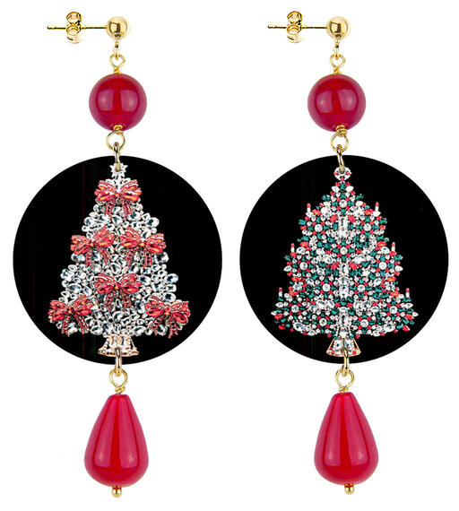 Orecchini Albero Di Natale Classico Rubino - Lebole Maison