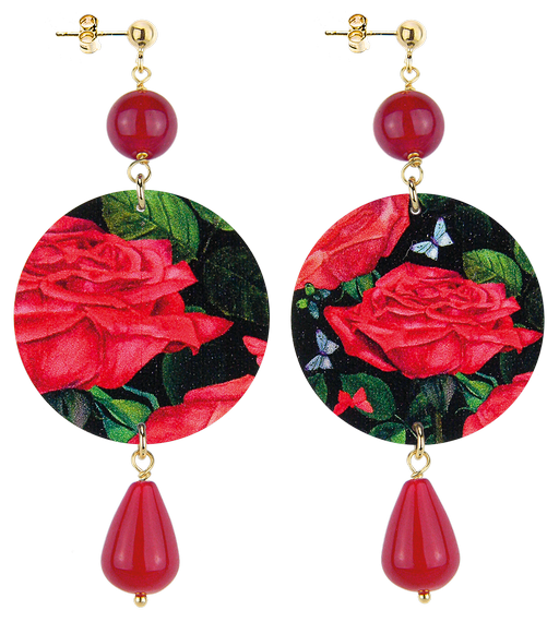 Orecchini Fiore Rosso Classico Rubino - Lebole Maison