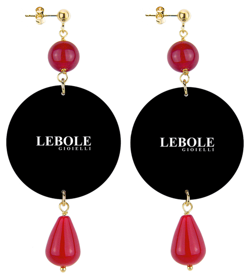 Orecchini Fiore Rosso Classico Rubino - Lebole Maison