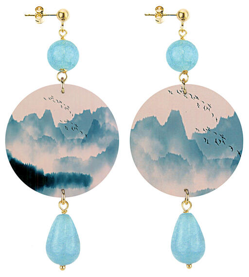 Orecchini Paesaggio Classico Celeste Sfumato - Lebole Maison