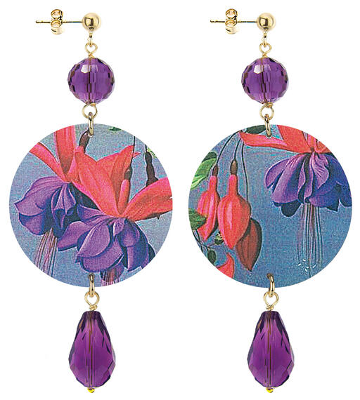 Orecchini Fiore Lilla Classico Viola - Lebole Maison