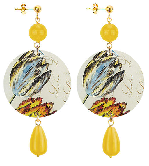 Orecchini Tulipani Classico Giallo - Lebole Maison